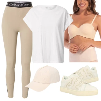 Outfit s Béžová calvin klein sport "Outfit na léto"