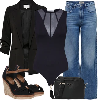 Outfity s oblekem s Světle Modrá/Modrá Kalhoty s dírou/Kalhoty se Štěrbinou/Zvonová Kalhoty Only "Outfit na léto"