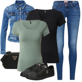 70tá léta Outfit s Modrá/Tmavě modrá Kožená bunda/Navlékací džíny/Kožené Boty/Dámské Džíny s Délkou 7/8/Push up Džín/Kotníková Bota/Džíny s Nízkým Sedem/Slim Fit Džíny/Džíny s Rozparkem/Džín s Nízkým Pasem/Kožená Pánská Bund/Nezařazené Only "Outfit na léto"Look: 70tá léta, Ležérní, Cool, Francouzské, Moderní, Krásný, Bezešvé