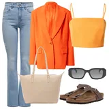 Oranžová Klasická Saka Outfity image