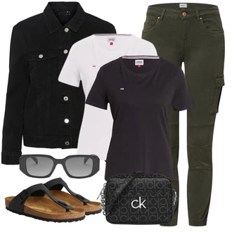 Outfit s Černá/Béžová Pohodlný Sandál/Sandály na hřídeli/Letní Bota/Sandál Dianette/Sandál S T Páskem Birkenstock "Outfit na léto"