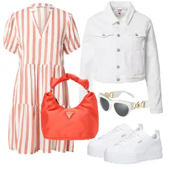 Outfity pro léto s Růžová/Červená Košilové šaty/Letní Šaty/Šaty s Kapsou/Ležérní Šaty/Šaty S Kosticí/Šaty Niki Only "Outfit na léto"