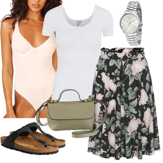 Gizeh Outfit s Černá/Béžová Pohodlný Sandál/Sandály na hřídeli/Letní Bota/Sandál Dianette/Sandál S T Páskem Birkenstock "Outfit na léto"