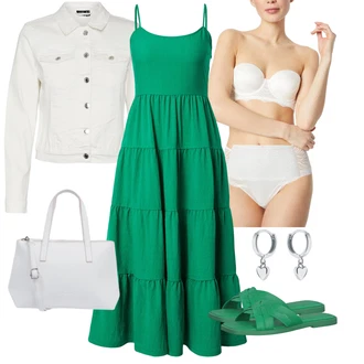 Outfit s Bílá/Růžová/Krémová Kožené bundy pro muže/Podprsenka Bez Kostic/Push-Up Podprsenka/Podprsenka push-up bez ramínek/Pánské boty ve velikosti 11/Podprsenka Balconette/Podprsenka bez ramínek & variabilní podprsenka/Podprsenka s kosticemi/Měkká podprsenka/Průsvitná podprsenka a podprsenka s kosticí ESPRIT "Outfit na léto"