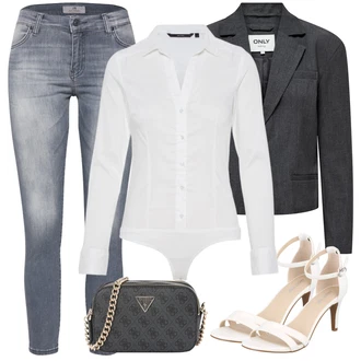 Outfit s Šedá/Černá/Světle šedá/Modrá Slim Fit Džíny/Džín s Nízkým Pasem/Kožená Pánská Bund/Push up Džín/Capri Džíny/Sportovní boty/Kožená bunda/Kotníková Bota/Džíny s Nízkým Sedem/Zkrácené Džíny/Kožené Boty/Navlékací džíny/Dámské Džíny s Délkou 7/8 LTB "Outfit na léto"