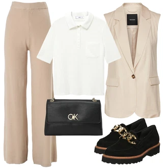 Outfit s Černá Nízká bota na podpatku/Zimní bota/Mokasín/Mokasín Gabor "Outfit na léto"