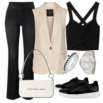 Outfity pro léto s ?erná/Tmav? ?edá Pánské tri?ko/D?íny s Rozparkem/Termální D?íny/Zvonové D?íny/Zimní bunda MAC "Outfit na léto"