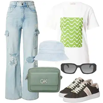 Outfit s Modrá/Světle modrá Pokrývka hlavy/Kšiltovka Flexfit "Outfit na léto"