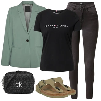 Outfit s Hnědá Žabka na podpatku Birkenstock "Outfit na léto"