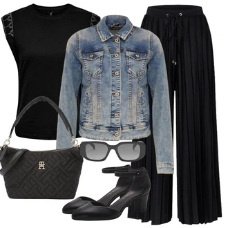Moderní Outfit s Světle modrá/Modrá Krátké Džínové Bundičky/Džínové Bund LTB "Outfit na léto"Look: 90tá léta, Cool, Moderní, Krásný, Old Money, Univerzitní, Western