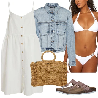 Outfity pro 18. narozeniny Host s Bílá/Krémová/Fialová/Modrá Halter/Podprsenka s výstřihem push-up/Průsvitná podprsenka a podprsenka s kosticí/Trojúhelníkový Podprsenek moda minx, Světle modrá/Modrá Krátké Džínové Bundičky/Džínové Bund/Vintage Bund VERO MODA, Šedá/Khaki/Bílá/Zelená/Krémová/Světle zelená Letní Šaty/Podvazkové šaty/Šaty S Kosticí/Šaty Na Ramínko/Bavlněné Šaty/Ležérní Šaty/Šaty s Kapsou/Šaty s laclem Vila "Outfit na léto"