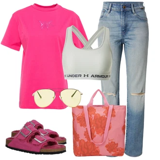Outfity pro zábavu s Světle modrá/Modrá Džíny s Dírou/Vintage džíny/Kožená Pánská Bund/Džíny s Rozparkem/Dad Džíny/Boyfriend Džínové kalhoty/Kožené bundy/Girlfriend Džíny G-Star Raw "Outfit na léto"