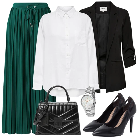 Kombinace Tmavě Zelená/Zelená/Tyrkysový Palazzo Kalhoty/Plisovaná Kalhoty/Plisovaná kalhoty/Široká Kalhoty About You