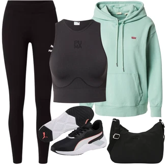 Outfit s Světle zelená/Zelená Originální mikina/Svetr S Kapucí/Oversize mikina/Sportovní mikina/Vintage mikina levi's ® "Outfit na léto"