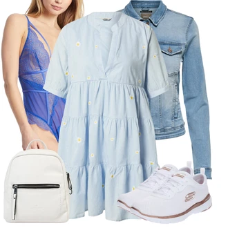 Outfit s Pastelové barvy/Modrá/Světle Modrá Košilové šaty/Bavlněné Šaty/Halenkové Šaty/Letní Šaty/Šaty s Kapsou/Šaty S Kosticí Only "Outfit na léto"