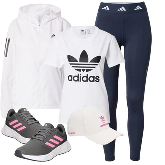 Outfity pro golf Normální s Bílá/Černá/Krémová Neformální tričko/Fancy tričko/Těhotenské tričko/Košile s potiskem/Sportovní tričko/Košilový set/Tričko s potiskem Adidas Originals "Outfit na léto"