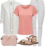 Outfity s bílými saky a blejzry z džínu image