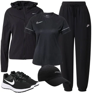 Outfity s kloboukem s ?erná/R??ová Nike Sportswear, ?erná Nike, ?erná Nike "Outfit na léto"