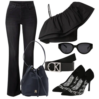 Outfity pro léto s ?erná/Tmav? ?edá Pánské tri?ko/D?íny s Rozparkem/Termální D?íny/Zvonové D?íny/Zimní bunda MAC "Outfit na léto"