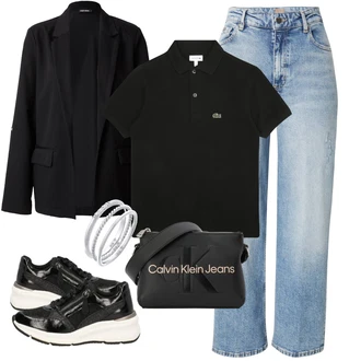 Outfity pro léto s Světle modrá/Modrá Džíny Culottes/Dad Džíny/Boyfriend Džínové kalhoty/High Waist Džínové Kalhoty/Zkrácené Džíny/Girlfriend Džíny/Vintage džíny/Mom Jean/Džíny Volného Střihu Boss "Outfit na léto"