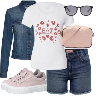 Outfit s Modrá/Tmavě Modrá/Světle Modrá Košile Džínový Šortky Only "Outfit na léto"