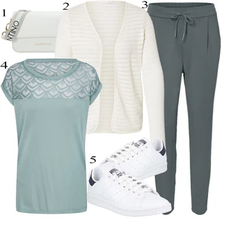 Krst outfit mit Krem/Bela Pletene Velika velikost/Pletenina Only "poletni videz"Look: Bar, Krst, Koncert, Konfirmacija, Koče, Šola