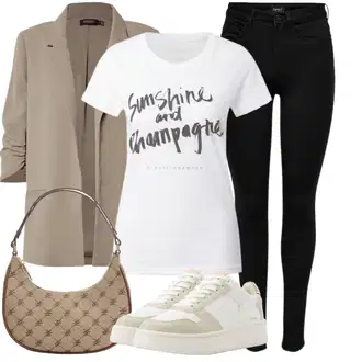 Outfit sa Crna/Tamnoplava Podstavljena Tajica/Tople Tajice/Neprozirna Tajica/Oblikovana Tajica/Sportska Tajica/Kožna Jakna/Tajice s Prorezom/Pletena Tajica/Pamučna Tajica Only "Outfit za ljeto"