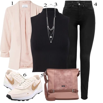 Outfity pro léto Chytrý příležitostný Svatba s Zlatý/Růžová/Béžová Nízká Teniska/Vintage teniska/Úzká teniska/Letní tenisky Nike Sportswear "Outfit na léto"Look: Estetika, Krásný, Chytrý příležitostný, Sportovní, Narozeniny, Koncert, Den matek, Škola, Zvláštní příležitosti, Valentýn, Svatba