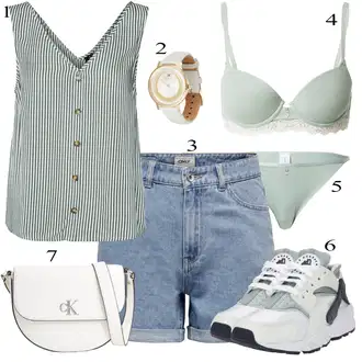 outfit mit Svetlo Modra/Modra Kratke hlače velike velikosti/Majica Only "poletni videz"