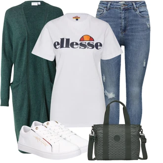 Outfit sa Zeleno/Tamnozelena/Tirkizna Pletivo Veći Broj/Haljina Veći Broj/Tunika Vila "Outfit za ljeto"