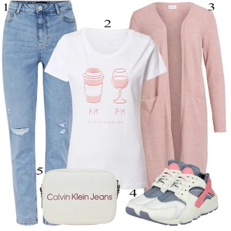Outfity z džínu Mom Posilování s Růžová/Bílá/Béžová/Červená/Fialová Košilový set/Tričko s nápisem/Vtipné tričko/Fancy tričko/Těhotenské tričko/Košile s potiskem/Tričko na spaní "Outfit na léto"Look: Bad Taste, Italský, Preppy, 80tá léta, 90tá léta, Mom, Univerzitní, Aerobní, Posilování