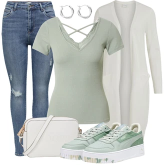 Kamuflaža Outfit sa Zeleno/Svjetlozelena Vintage Tenisica/Skate cipela/Ljetna Tenisica/Niska Tenisica/Tanka Tenisica/Tenisica s platformom Puma "Outfit Za Ljeto"