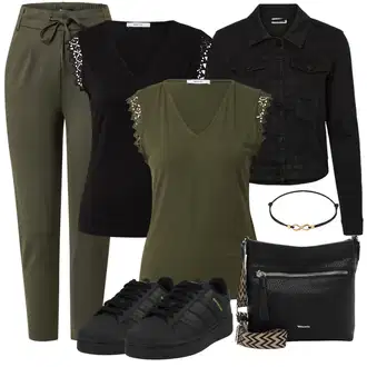 Kombinacije za Oktoberfest moderne sa Crna/Tamnoplava Noisy may "Outfit Za Ljeto"Look: Rap, Radna odjeća, 90-ich, Sveučilišna, moderne, cool, Prekrasan