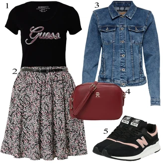 Black Outfits mit Rdeča Tommy Hilfiger "poletni videz"