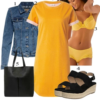 outfit mit Črna/Bež Plata Espadrila/Espadrila s klinastim petom/Espadrila sandala/Mula espadrila About You "poletni videz"