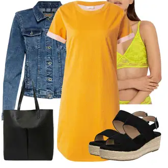 Outfity pro křest Mom Léto s Modrá/Světle modrá Krátké Džínové Bundičky/Džínové Bund Only "Outfity v teplých letních barvách"Look: 90tá léta, Kovbojka, Mom, Western, Pracovní oděvy