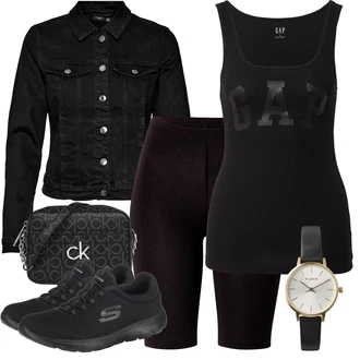 Outfit s Černá/Fialová/Hnědá Vysoký pas kraťasy/Capri/Šortky/Bermuda/Mušelínové Šortky/Cyklistický šortky Only "Perfektní na léto"