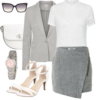 Oblečení se sukní S křivkami s Bílá/Krémová Halenka Móda Pro Plnoštíhlou/Tričko & Top Móda Pro Plnoštíhlé Vila "Perfektní na léto"