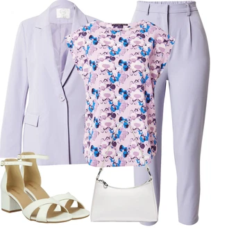 Outfit s Fialová Barevná košile/Košile s krátkým rukávem qs "Perfektní na léto"