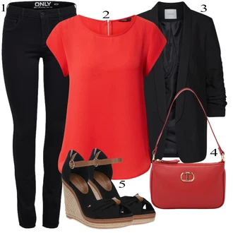 Poletne Outfiti mit Črna Jeans Pajkice/Jeggings/Skinny Hlače/Treggings Only "poletni videz"