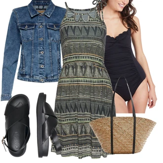 Outfit s Černá Nezařazené HUNKEMÖLLER "Plážový outfit"