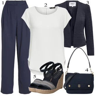 Outfity pro práci Plnější Postavou Léto s Bílá/Krémová/Šedá Tunika/Tričko & Top Móda Pro Plnoštíhlé/Halenka Móda Pro Plnoštíhlou Only "Oblečení do kanceláře"