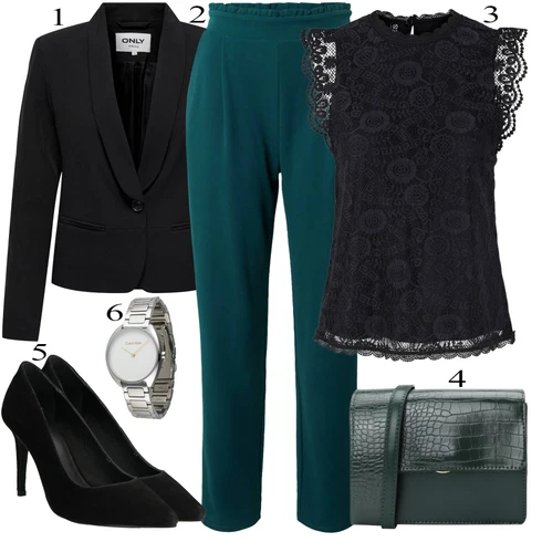 Kombinace Tyrkysový/Zelená Plisovaná Kalhoty/Plisovaná kalhoty/Kalhoty s Vysokým Pasem/Mušelínové kalhoty About You