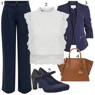 Outfity pro práci Plnější Postavou Léto s Šedá/Bílá/Krémová Pletenina veľkej veľkosti/Tričko & Top Móda Pro Plnoštíhlé/Halenka Móda Pro Plnoštíhlou/Tunika Only "Elegantní vzhled"