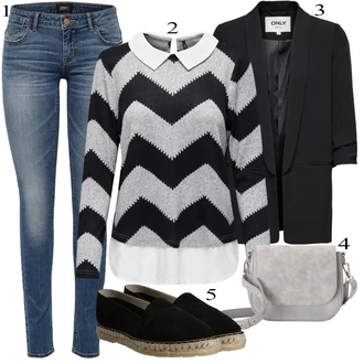 Outfity s oblekem s Modrá/Světle Modrá/Tmavě Modrá Push up Džín/Zimní bunda/Džín s Nízkým Pasem/Kotníková Bota/Slim Fit Džíny/Kožené Boty/Džíny s Nízkým Sedem/Navlékací džíny Only "Oblečení do kanceláře"