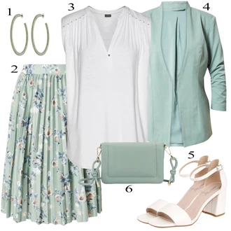 Oble?ení se sukní ?ifón s Zelená/Sv?tle zelená/Sv?tle modrá About You "Oble?ení do kancelá?e" Oble?ení se sukní ?ifón s Zelená/Sv?tle zelená/Sv?tle modrá About You "Oble?ení do kancelá?e"