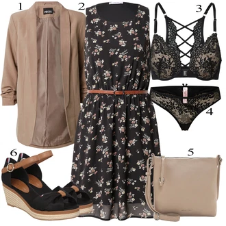 Výstřih kolem krku Outfit s Černá Šaty Móda Pro Plnoštíhlou/Košilové šaty/Šaty s výstřihem/Šaty Bez Rukávů/Šaty Na Ramínko About You "Klasické vzhledy"