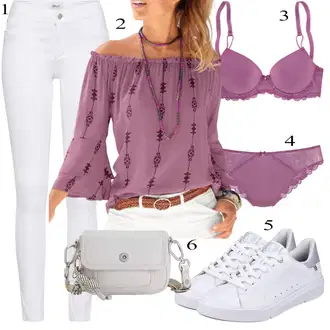 Moderní Outfit s Bílá/Hnědá/Černá Džín s Širokou Nohavicí/Dámské Džíny s Délkou 7/8/Zvonové Džíny/Zkrácené Džíny/Formální Košile/Džíny Culottes/Plisované Džíny Only "Outfit na léto"Look: Styl, Cool, Francouzské, Italský, Námořní, Moderní, Mom, Krásný, Španělské, Western, Old Money, 70tá léta