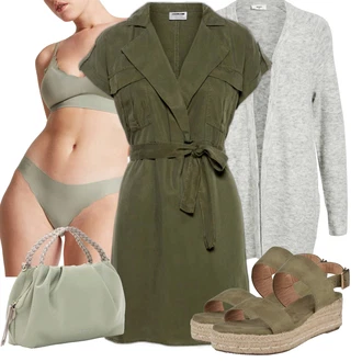 Outfity pro 18. narozeniny Host s Šedá/Světle šedá Zavinovací svetr/Kašmírový kardigán/Letní svetr/Svetr boucle/Zimní svetr/Kardigán se stojatým límečkem/Svetr s podšívkou/Bavlněný svetr/Vlněný kardigán Object, Zelená/Tmavě zelená/Světle zelená Slip S Nízkým Pasem/Brazilské Kalhotky/Tanga/Formující Kalhotky/Průsvitná kalhotka/Průhledná kalhotka Skiny, Tmavě zelená/Béžová/Khaki Letní Bota/Espadrille sandál/Espadrilka na Podpatku/Espadrilka s klínovým podpatkem About You "Pro slunečné dny"