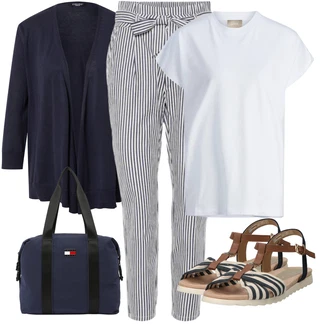 Kůže Outfit s Béžová/Hnědá/Krémová Letní Bota/Římská sandála/Sandál S T Páskem/Espadrille sandál/Uzavřený Sandál/Rybářská sandála/Vintage sandál Tom Tailor "Pro slunečné dny"